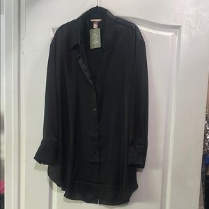 H&M Black Satin Blouse